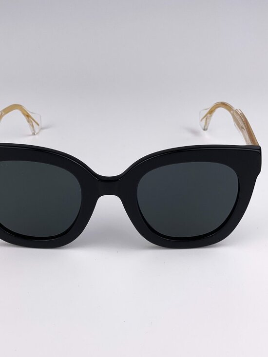 Gucci Seasonal Icon GG0564SN 001 Sunglasses Crystal Gold Black Cat Eye Women main image 10